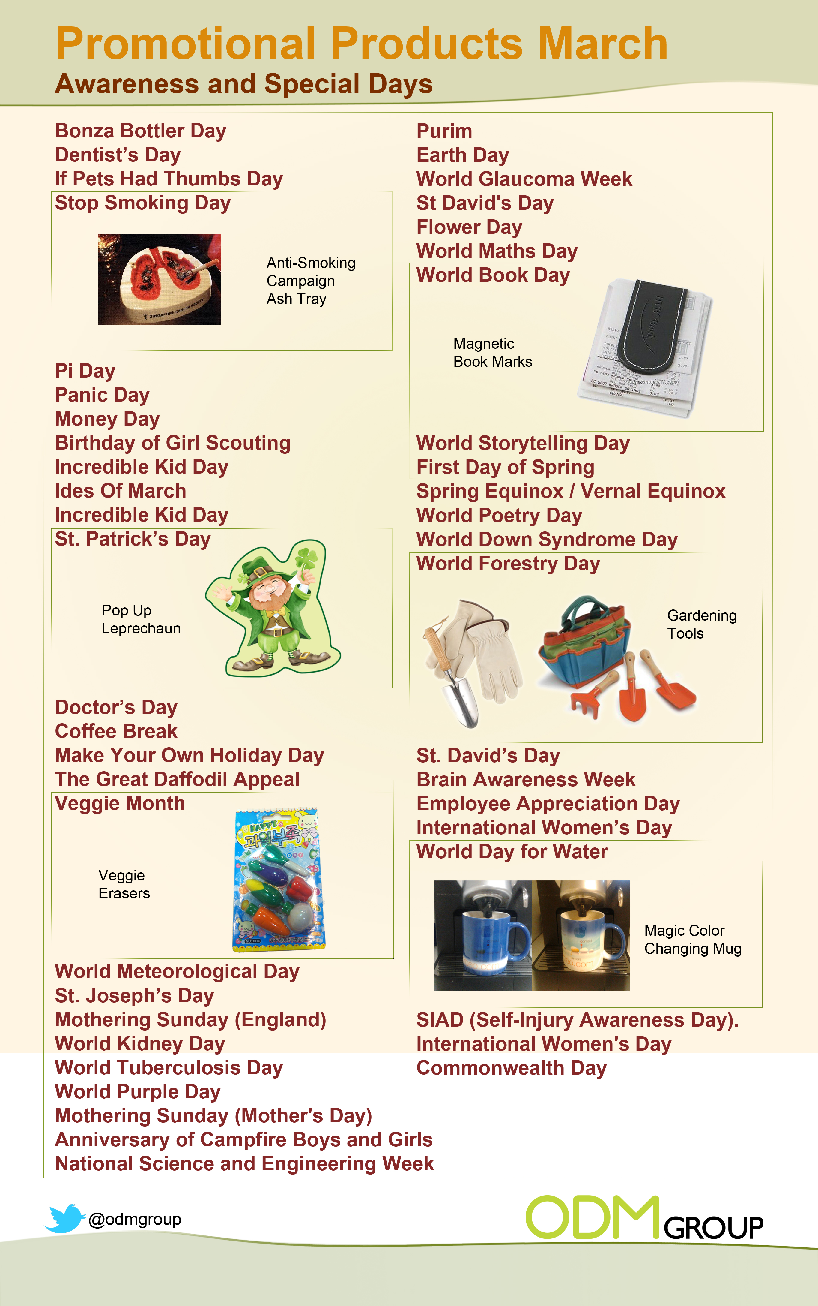 March holiday Awareness and Special Days Promo Gift Ideas for March