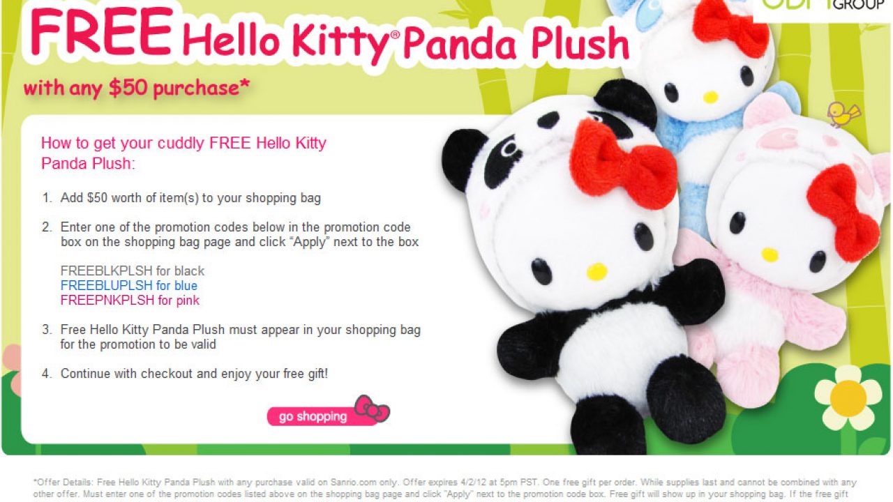 hello kitty panda plush