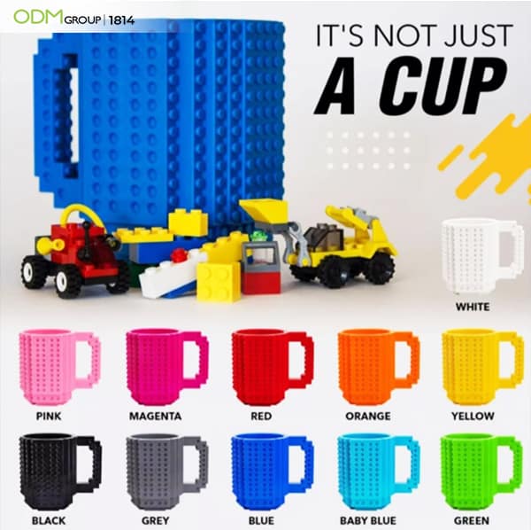 Versatile Build-on Brick Mug,Fun Coffee Mugs Compatible with Lego DIY  Building Kit with 3 Pack of Blocks,Novelty Cup with Bricks Set for Party