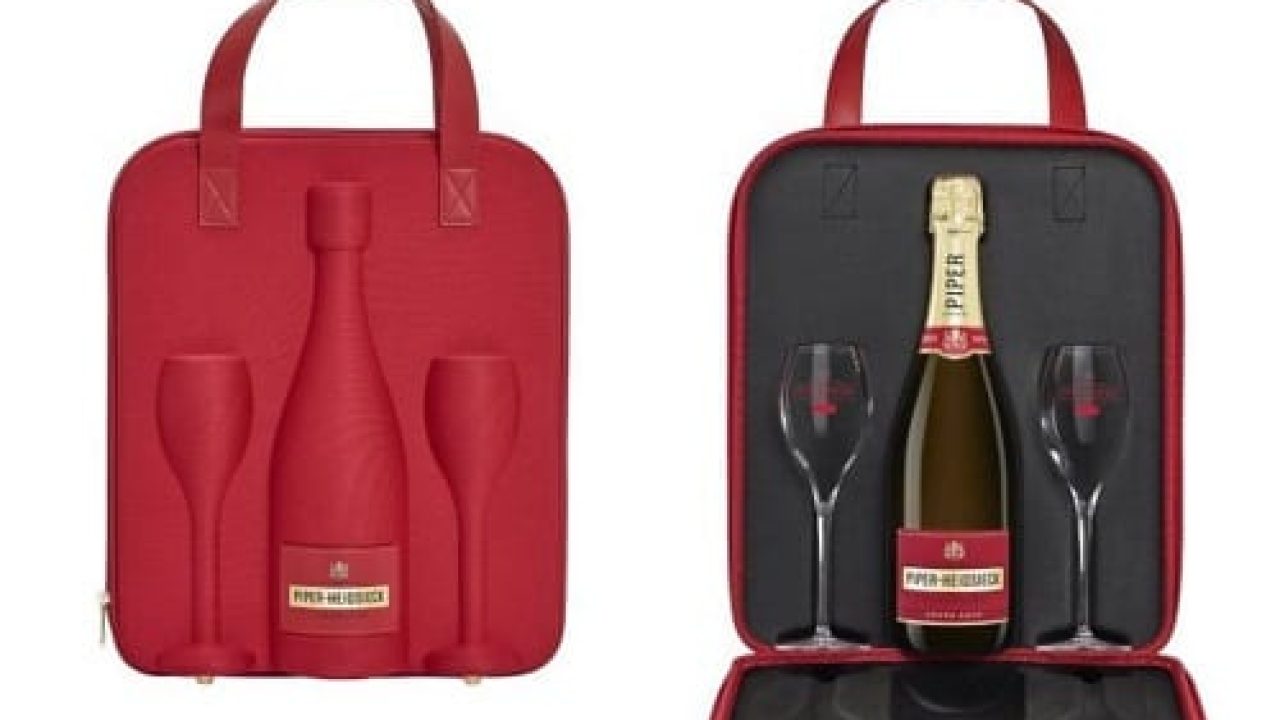 Piper-Heidsieck Cuvee Brut in Travel Case with Two Champagne