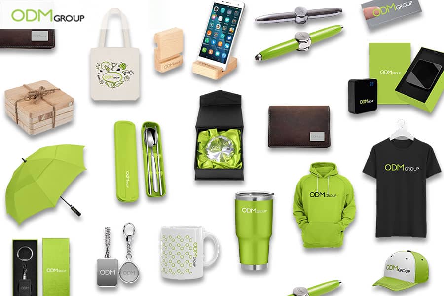 Assorted promotional products swag bag ideas