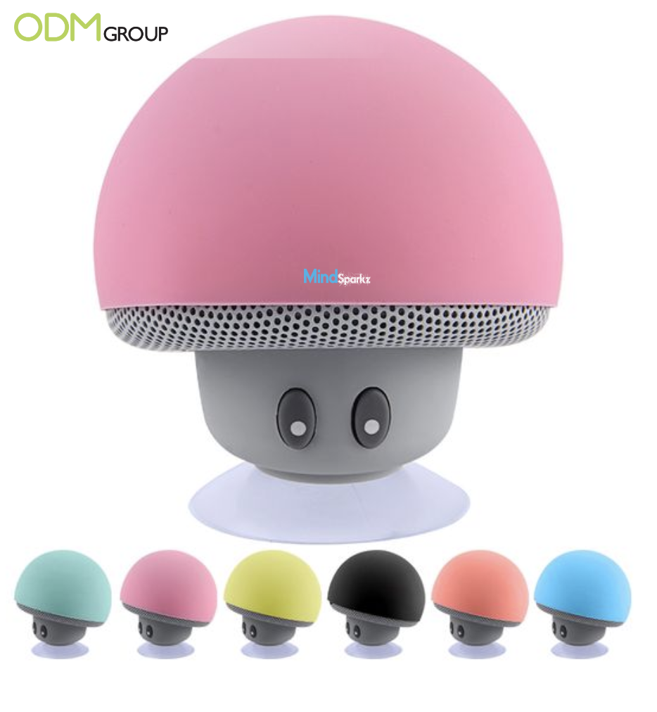 Colorful mushroom-shaped Bluetooth speakers by ODM Group.