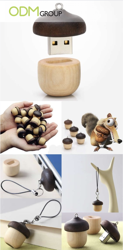 Acorn-shaped USB drives by ODM Group.