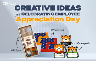 Various creative gift ideas including whiskey sets, handkerchiefs, and fridge magnets - Ideas for Employee Appreciation Day