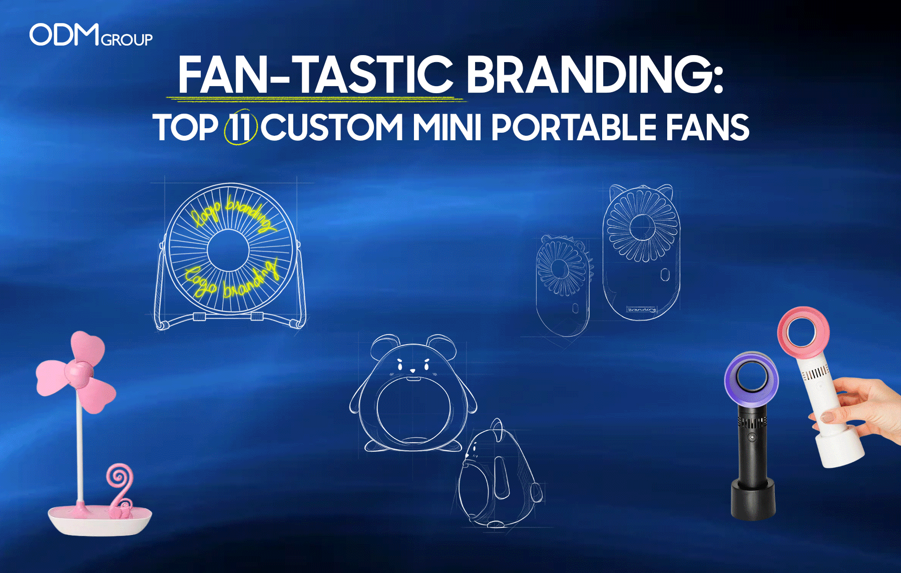 Various custom mini portable fans in different designs - Best gifts for coworkers