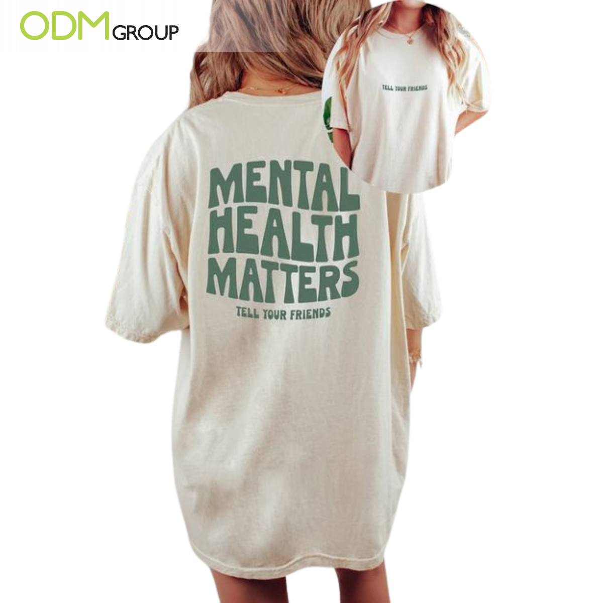 Custom t-shirt with the quote "Mental Health Matters."