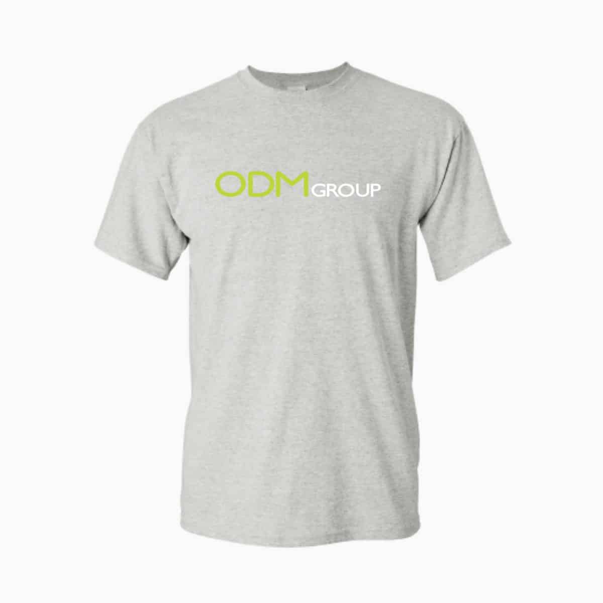 ODM Group branded gray t-shirt.